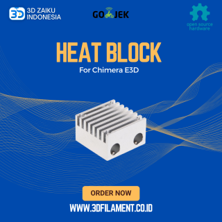Reprap E3D Aluminium Heat Block for Chimera E3D
